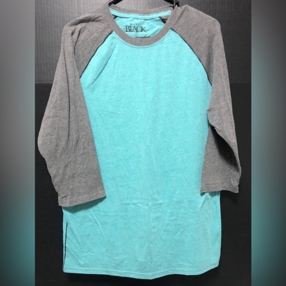 🌅Buckle Black Raglan Sleeve Teal Gray T-shirt